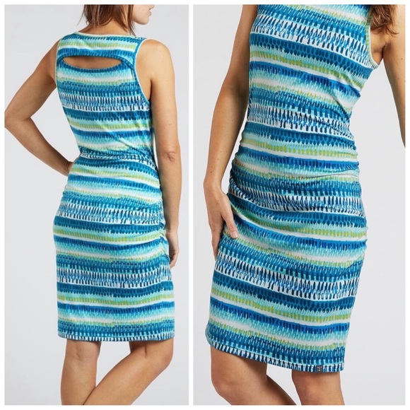 Title Nine breeze ruched dress in dabs of color Large - Picture 3 of 7